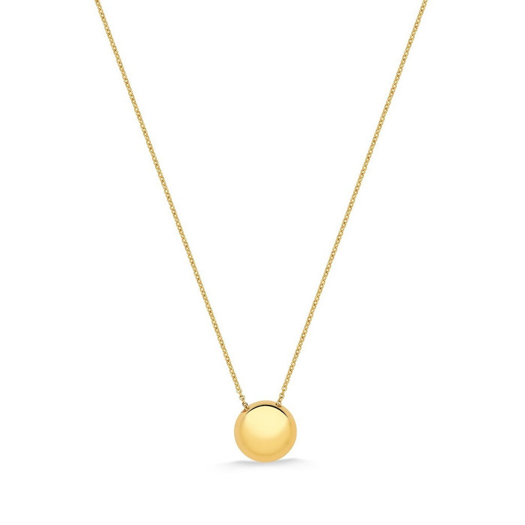 COLAR DE BOLA GRANDE ACHATADA FOLHEADO DE OURO 18K