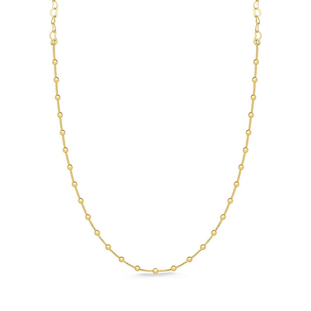 COLAR CHOKER DE ESFERAS FOLHEADO A OURO 18K