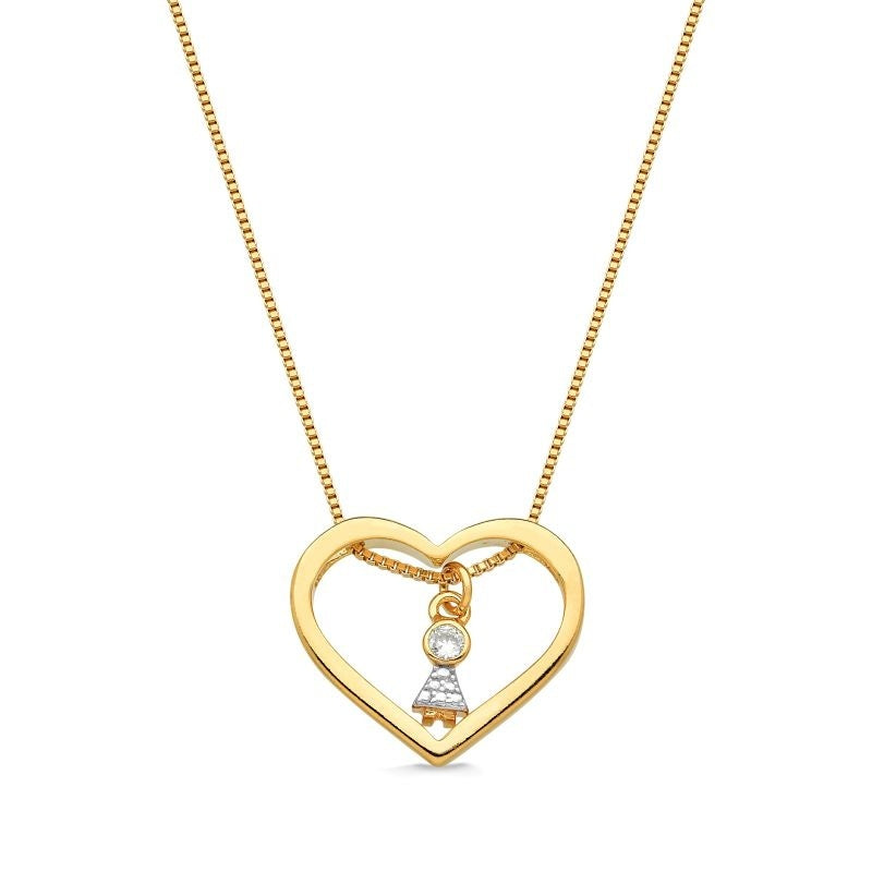 COLAR FOLHEADO A OURO 18K PINGENTE CRAVEJADO DE ZIRCÔNIAS MENINO