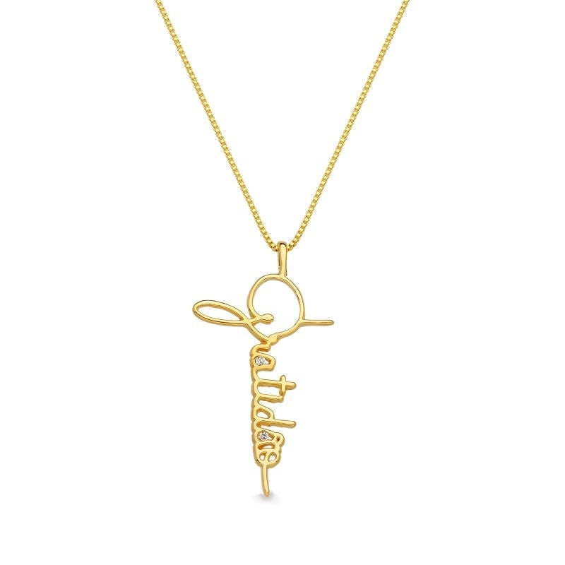 COLAR GRATIDÃO CRUZ FOLHEADO A OURO 18K
