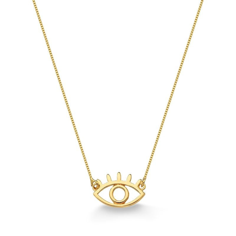COLAR OLHO GREGO VAZADO FOLHEADO A OURO 18K