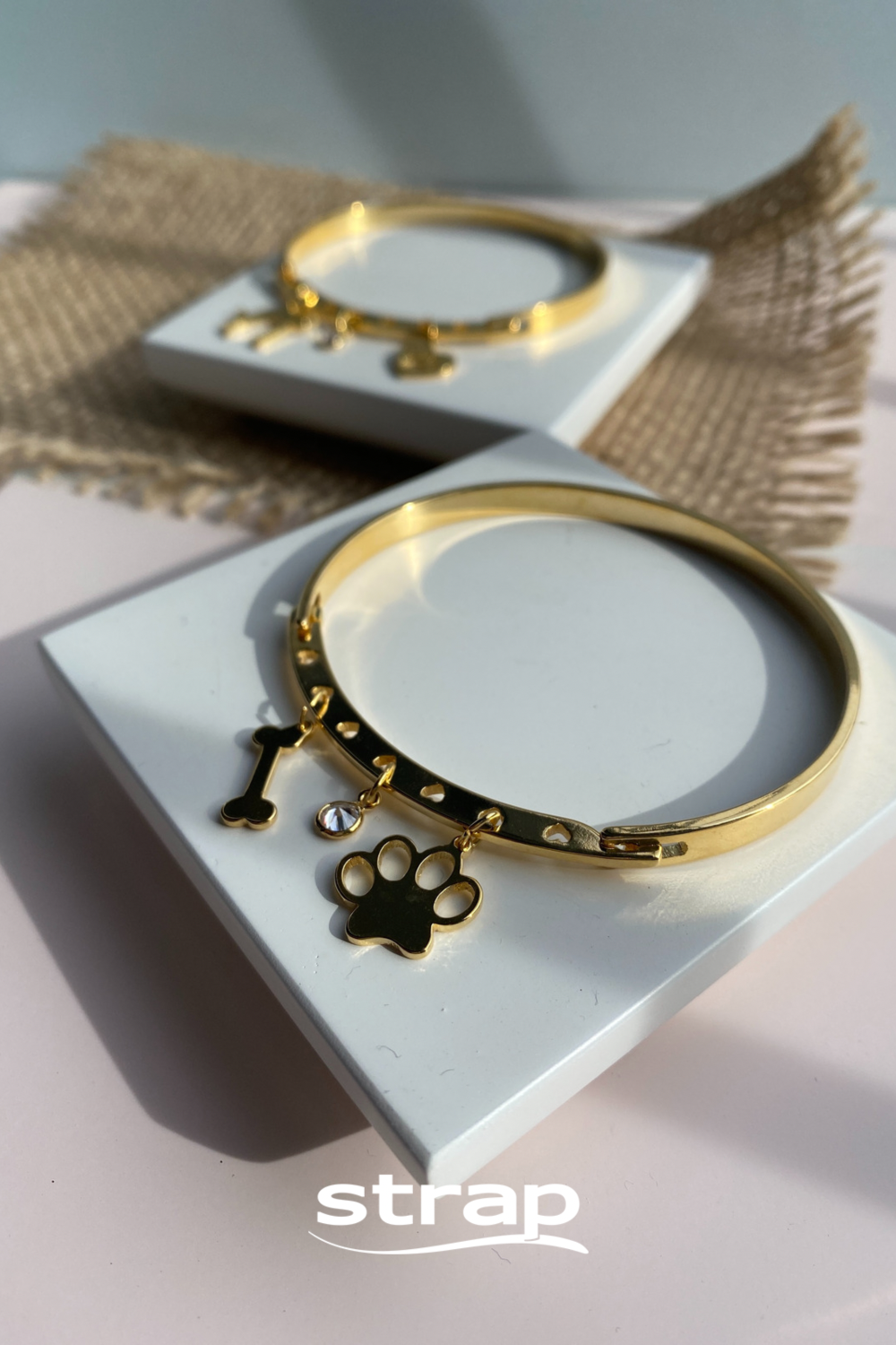 BRACELETE PATINHA E OSSO FOLHEADO A OURO 18K