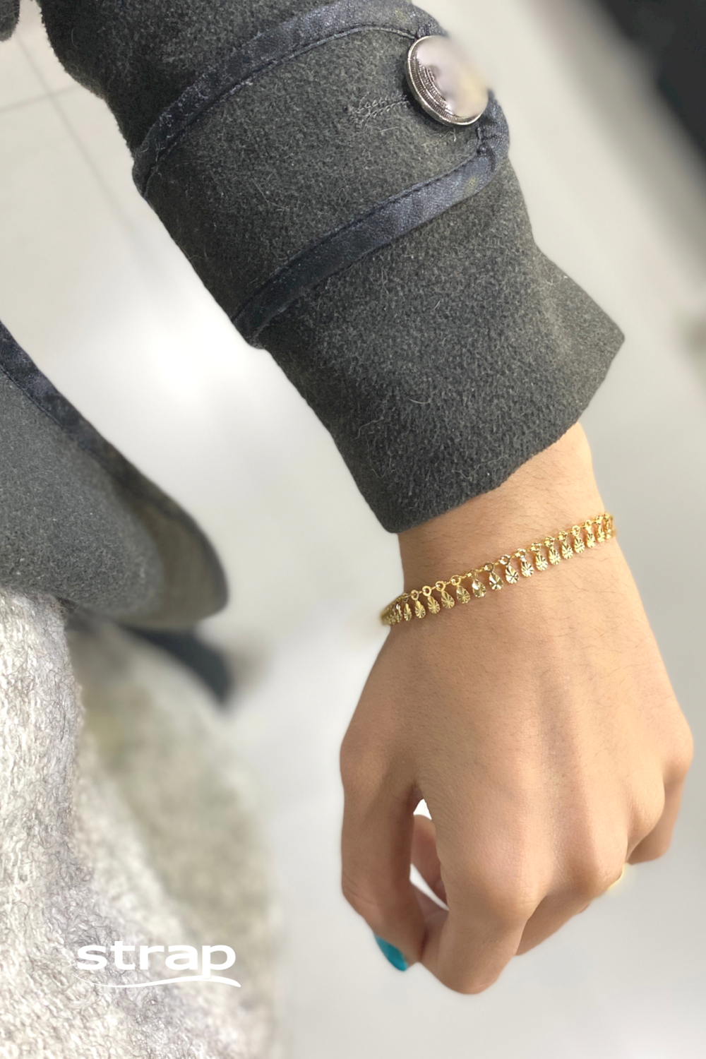 PULSEIRA GOTAS FOLHEADO A OURO 18K