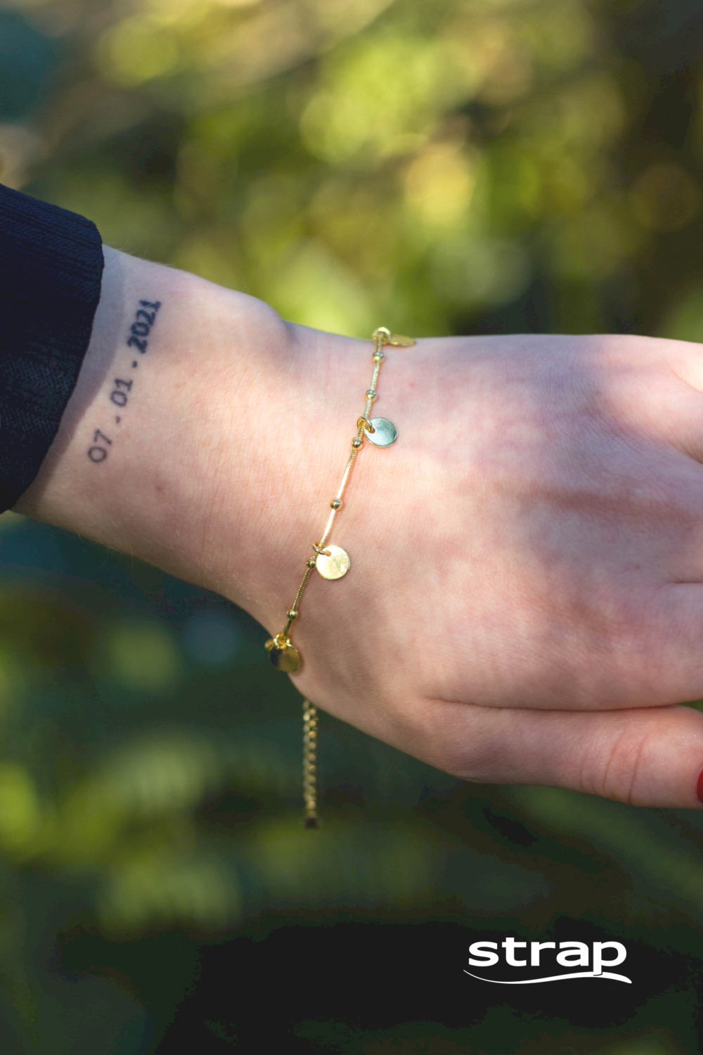 PULSEIRA CONFETES E CORRENTE DE BOLINHAS FOLHEADO A OURO 18K