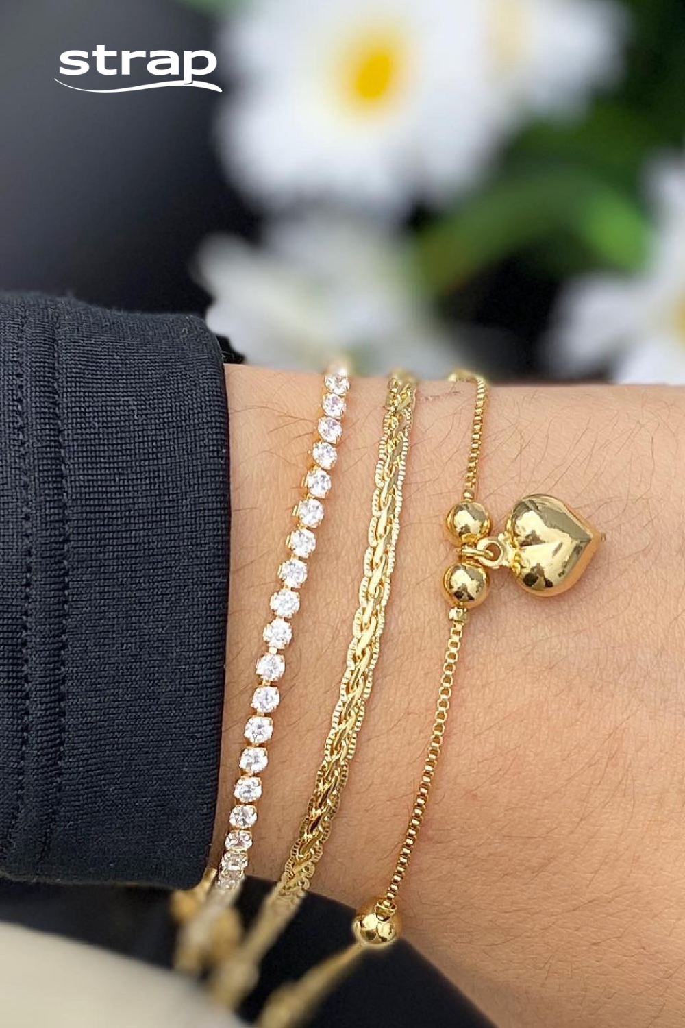 PULSEIRA TRANÇADA FOLHEADA A OURO 18K