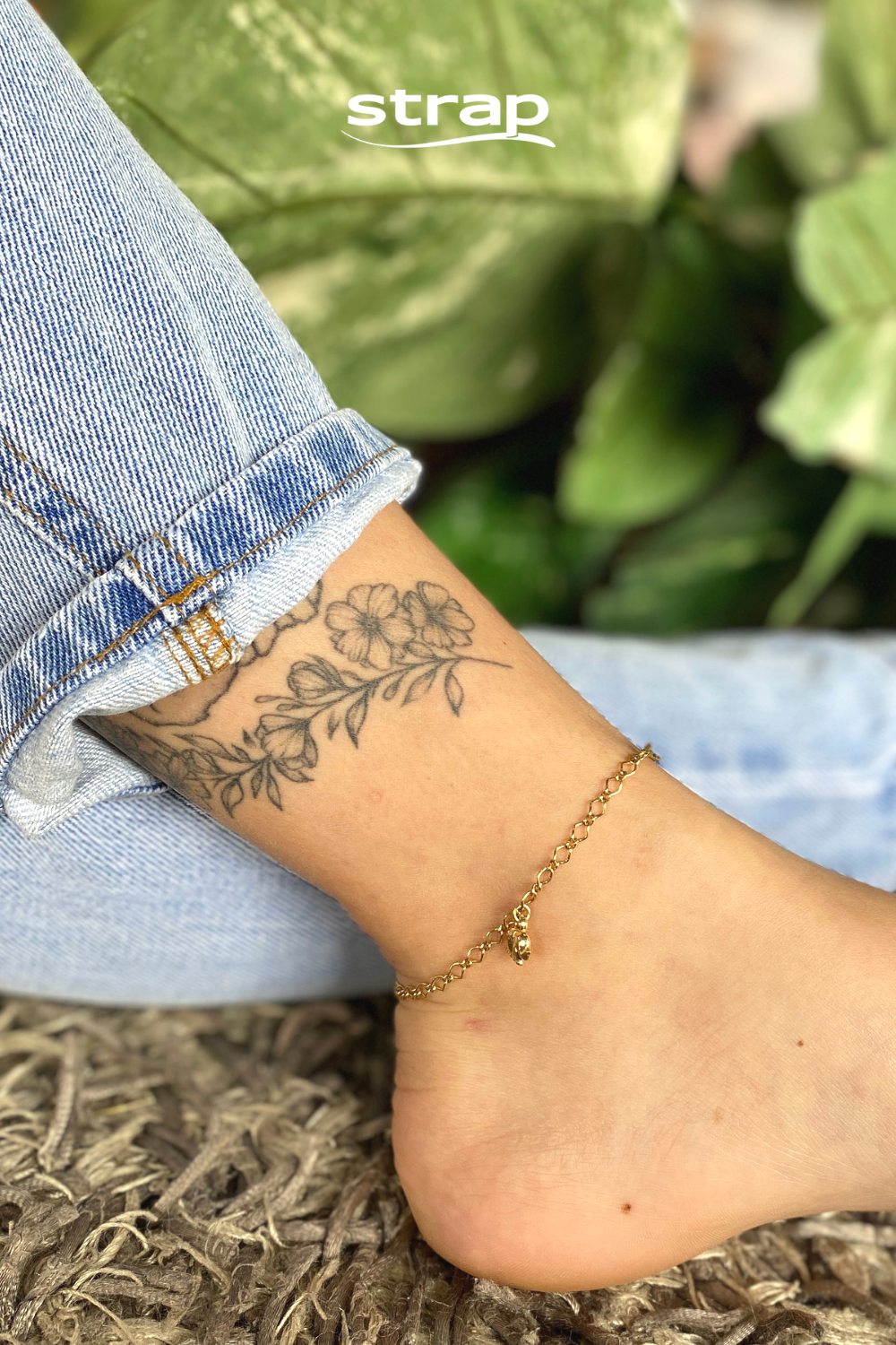 TORNOZELEIRA COM PINGENTE DE ELEFANTE FOLHEADA A OURO 18K