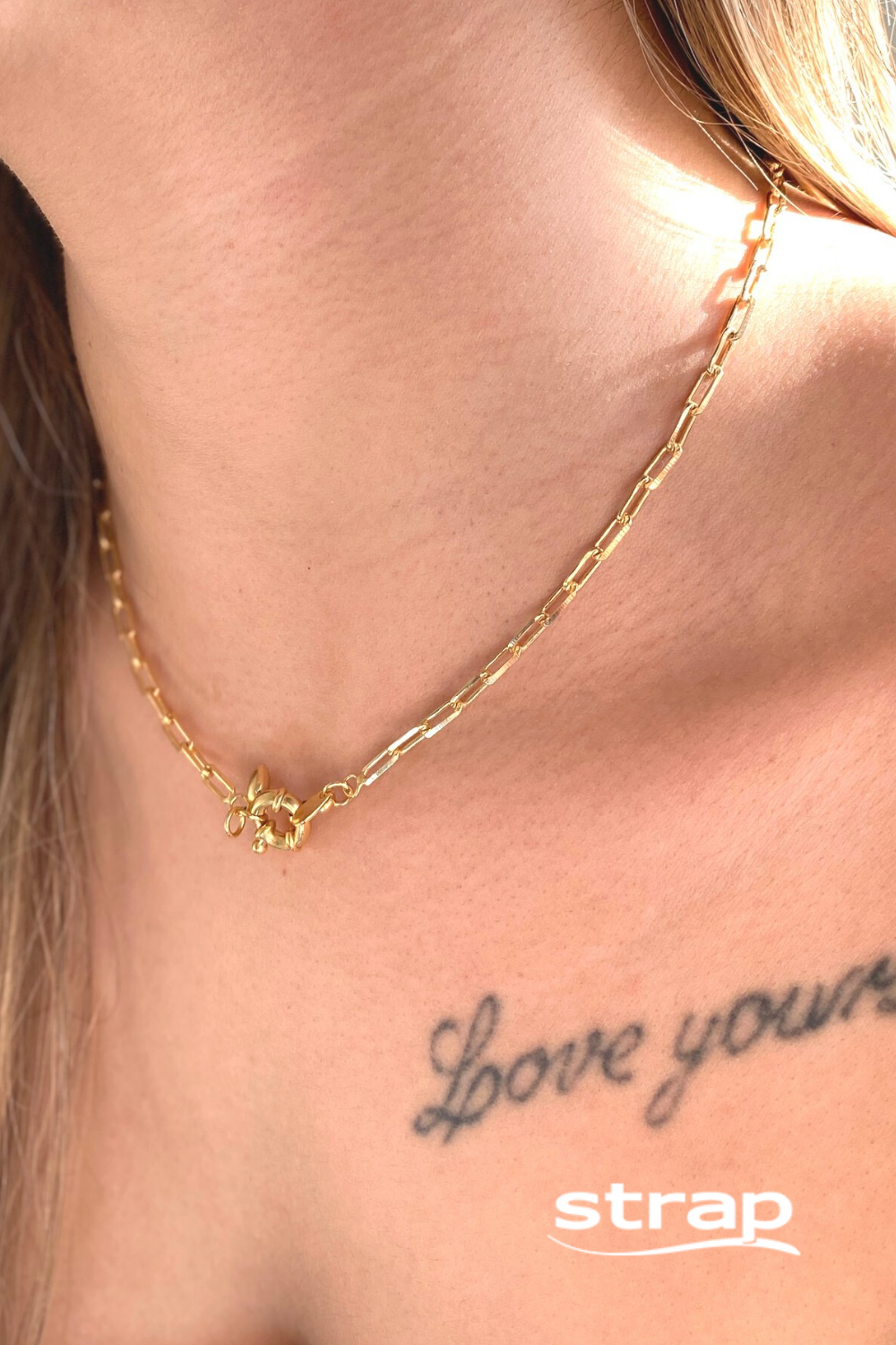 COLAR  FECHO BOIA FOLHEADO A OURO 18K