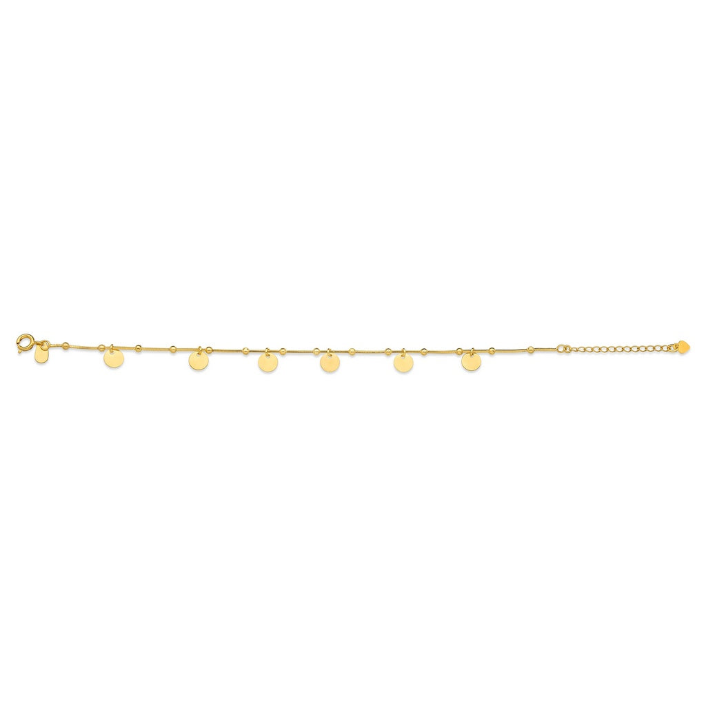 PULSEIRA CONFETES E CORRENTE DE BOLINHAS FOLHEADO A OURO 18K