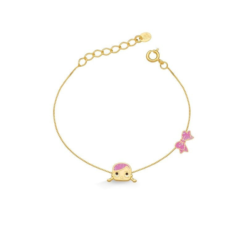 PULSEIRA INFANTIL DIVERSÃO FOLHEADO A OURO 18K