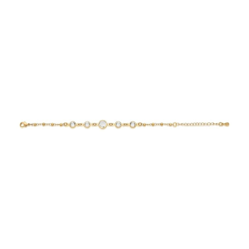 PULSEIRA COM ZIRCÔNIAS FOLHEADA A OURO 18K