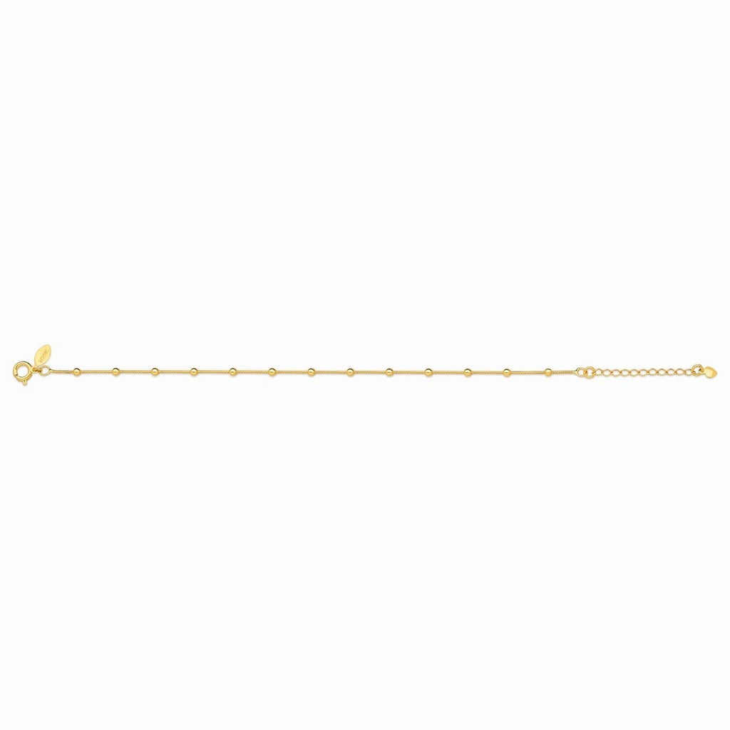 PULSEIRA DE BOLINHAS FOLHEADA A OURO 18K