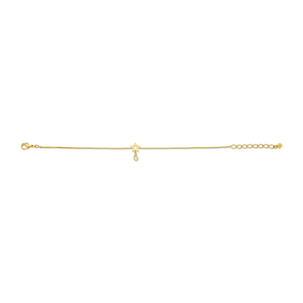 PULSEIRA COM PINGENTE DE ESTRELA E ZIRCONIA FOLHEADA A OURO 18K