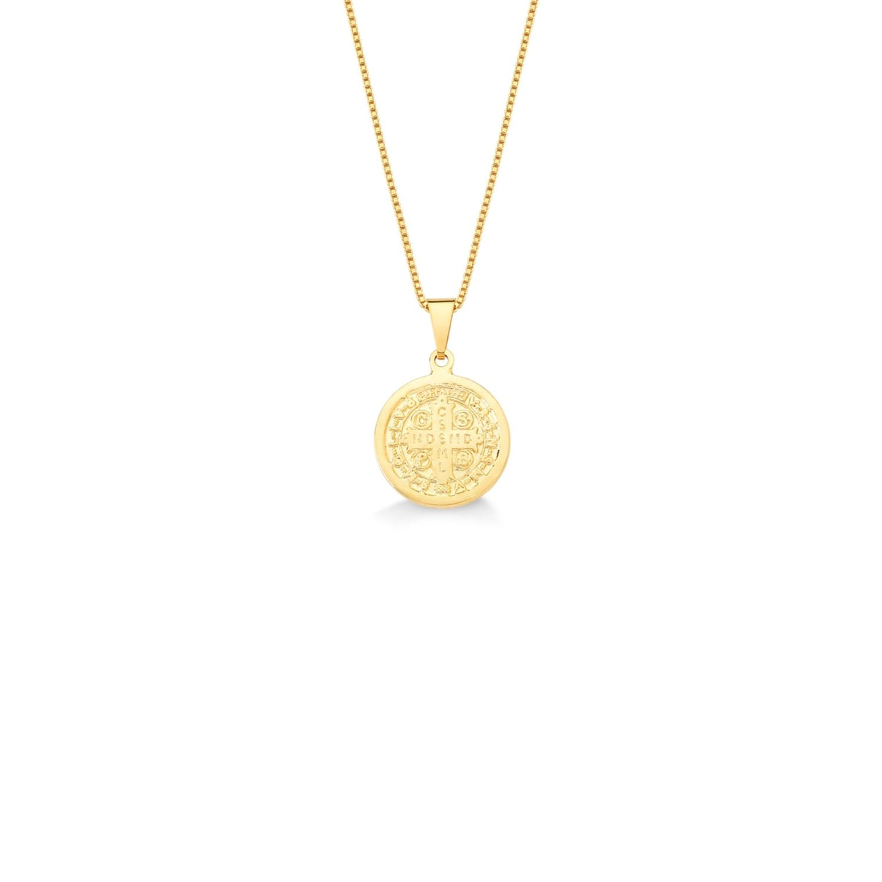 COLAR SÃO BENTO PEQUENO FOLHEADO A OURO 18K