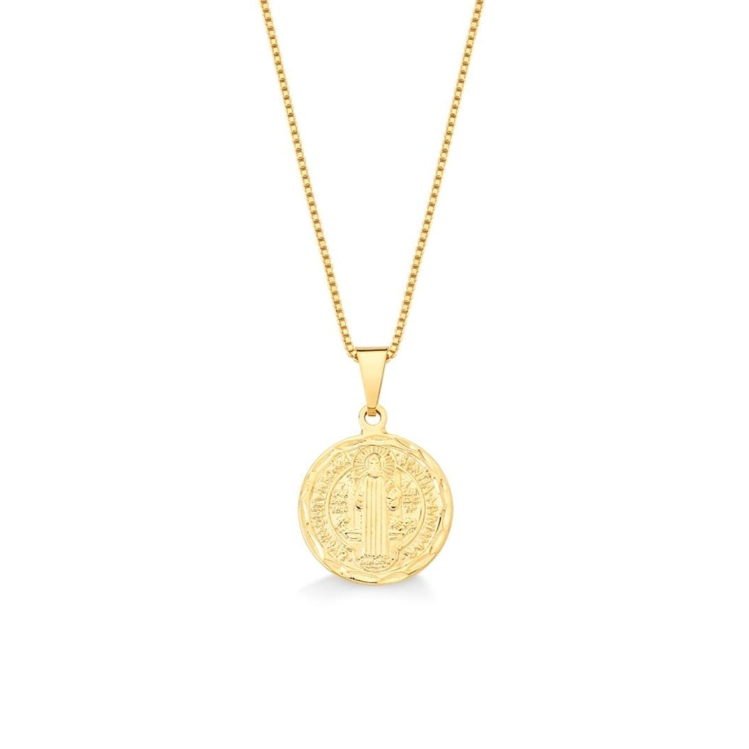 COLAR SÃO BENTO PEQUENO FOLHEADO A OURO 18K