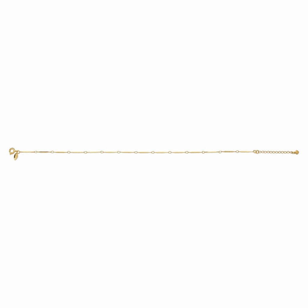TORNOZELEIRA FININHA FOLHEADA  A OURO 18k